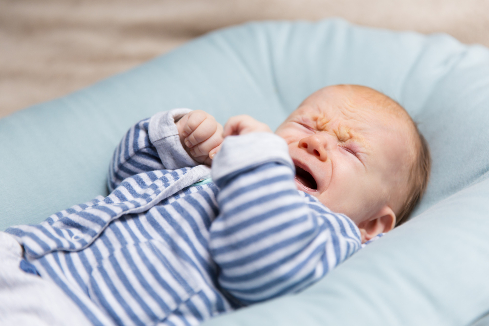 sleep-crying newborn